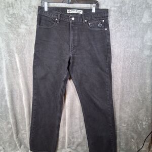 Harley Davidson Original Traditional Fit Jeans Black Denim Mens 34x32 Inseam 32